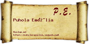 Puhola Emília névjegykártya