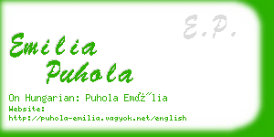emilia puhola business card